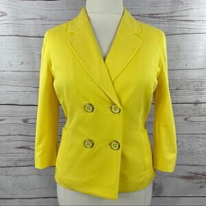 Josephine yellow jacket double breasted pockets like new